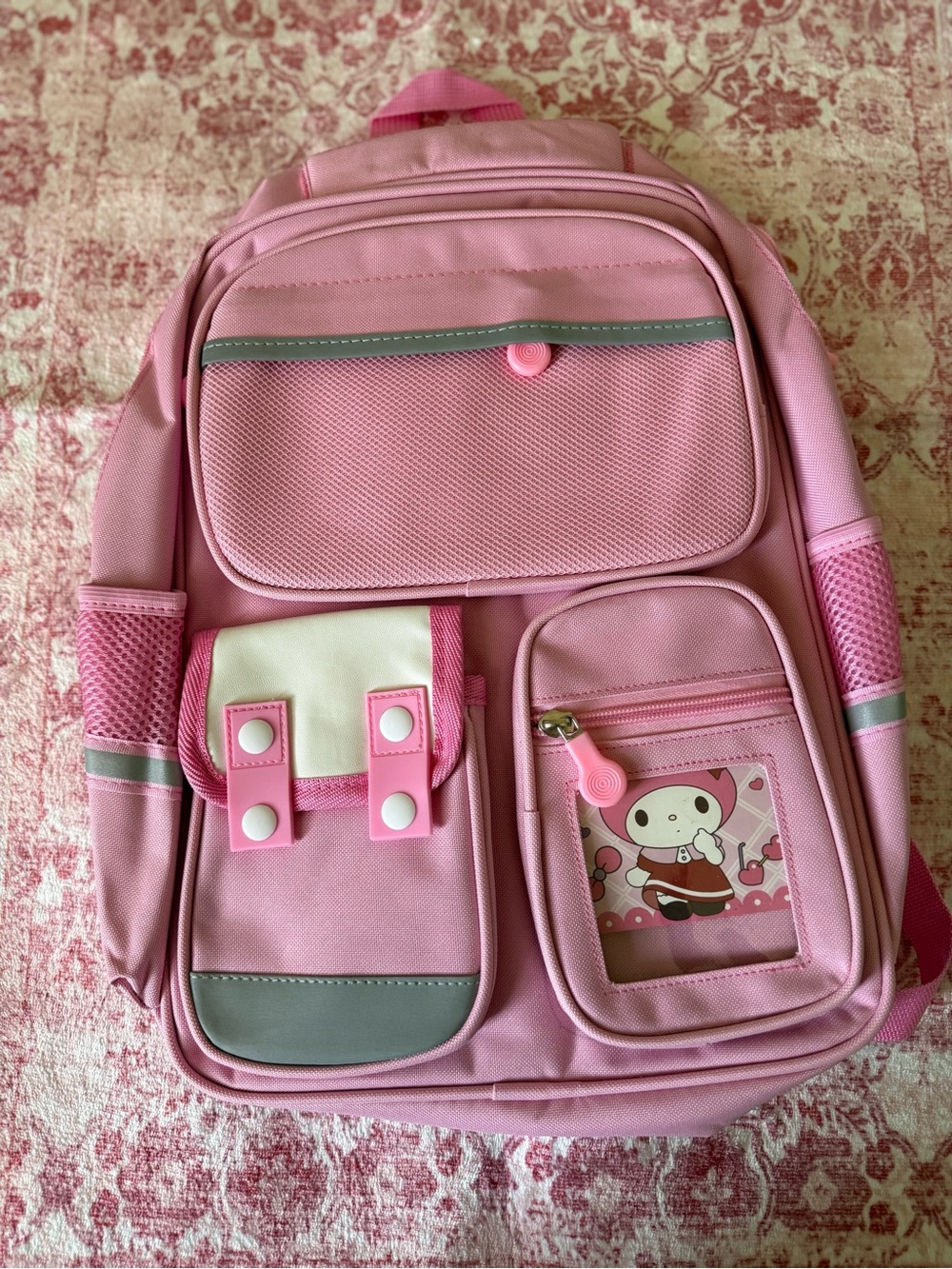 My Melody Bagpack/two pocket on the side for waterbottle and adjustable strap